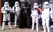 Darth Vader and his Stormtroopers decend upon London UK.