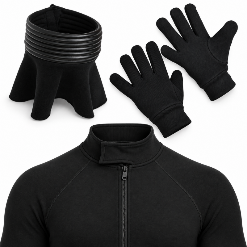 Black Technical Apparel Collection Stormtrooper Accessory Bundle - Bodysuit, Neck Seal, Gloves
